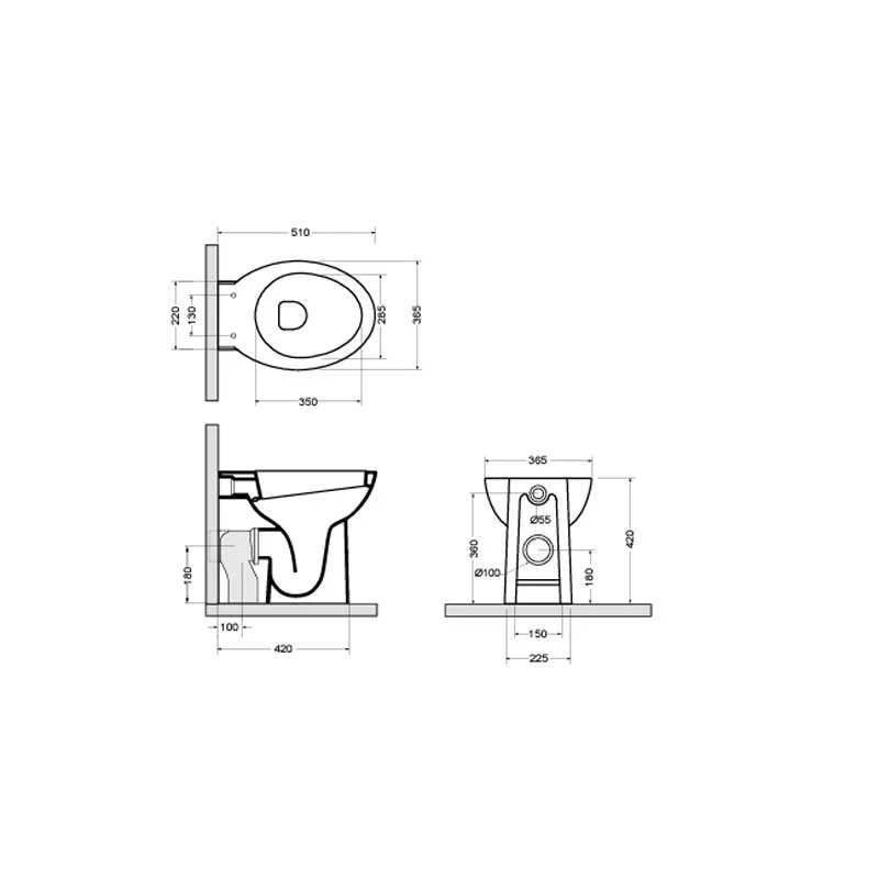 Floor-mounted wall-hugging sanitary ware Axa Prima collection wc + bidet + aaibaar close seat