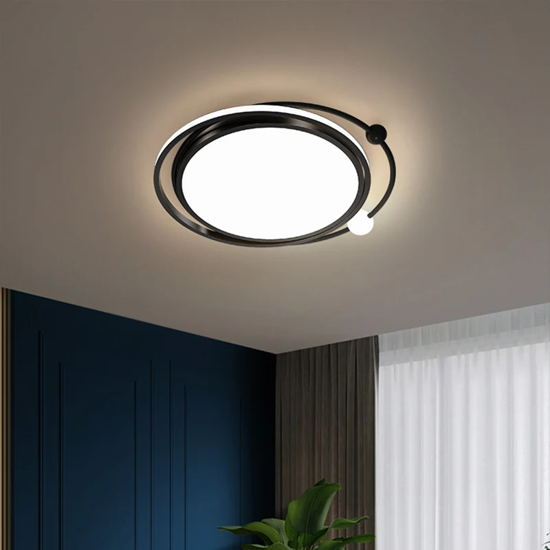 Geometric Acrylic LED Flush Light Minimalist Van metaal Bedroom Flush Mount Ceiling Light Gold