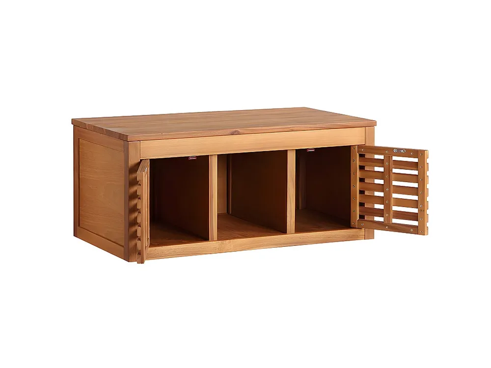 Hangend badkamermeubel van acaciahout met enkele wastafel - 90 cm - PENEBEL - Koop nu