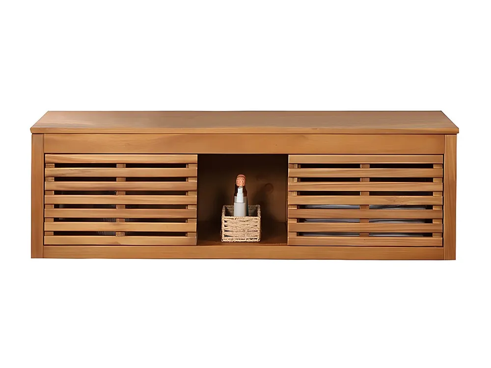 Hangende wastafelmeubel van acaciahout - 130 cm - PENEBEL - Koop nu spotgoedkoop online