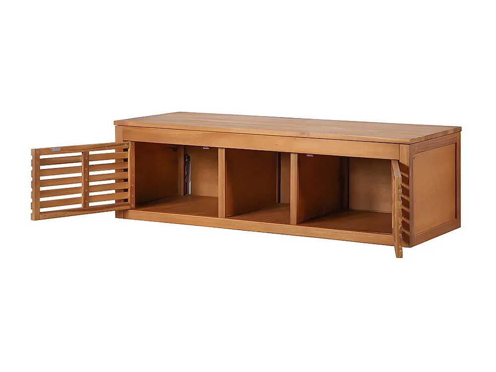 Hangende wastafelmeubel van acaciahout - 130 cm - PENEBEL - Koop nu spotgoedkoop online