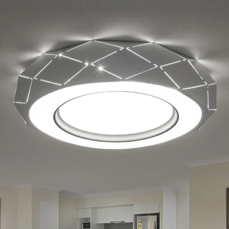 Hollowed Out Acrylic Shade Flush Mount LED Flush Ceiling Light Sneeuwwit, 11"/19.5"/24.5" Wide White