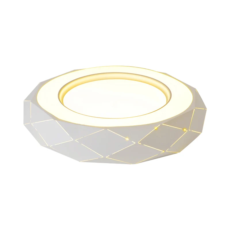Hollowed Out Acrylic Shade Flush Mount LED Flush Ceiling Light Sneeuwwit, 11"/19.5"/24.5" Wide White