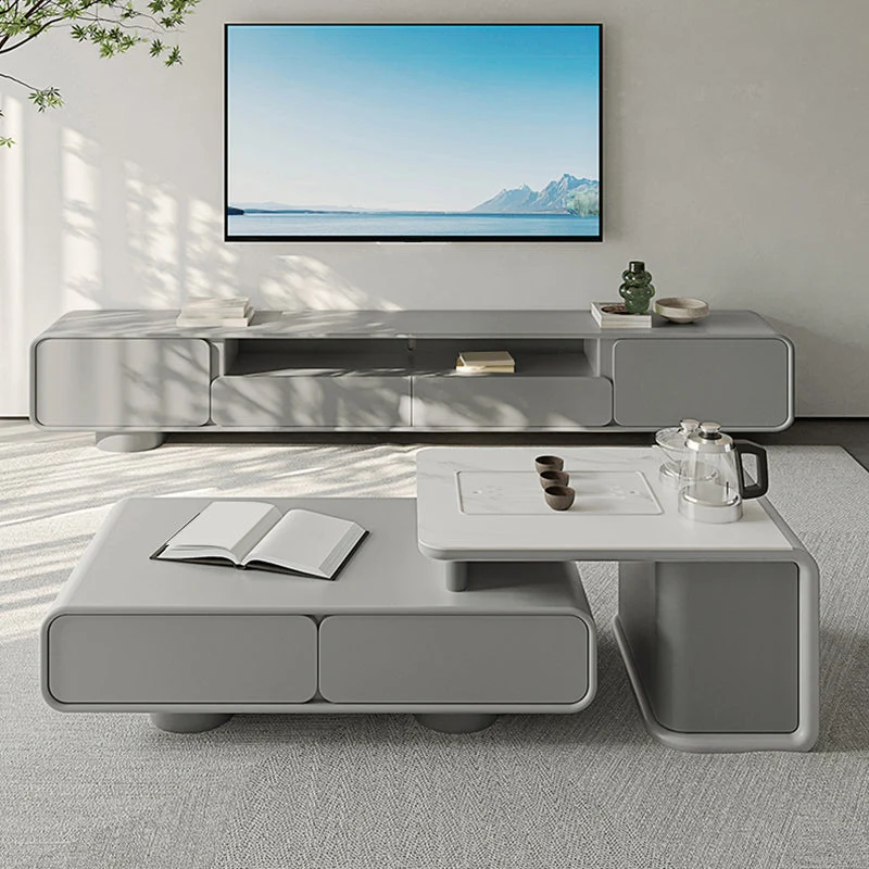Houten TV Media Console Contemporary TV Console 2 Drawers 79l