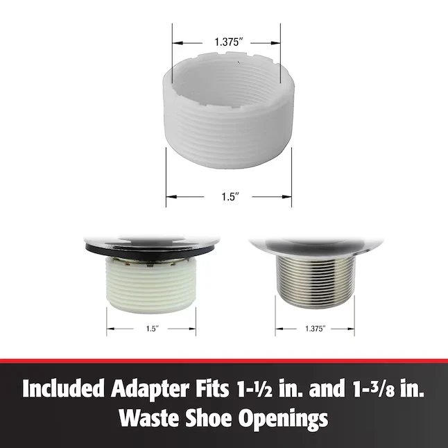 Keeney 1-3/8- or 1-1/2- Effen Black Foot Lock Bathtub Trim Kit