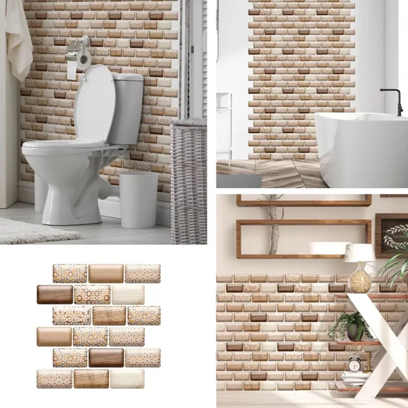 Modern Doffe Peel and Stick Tile Rectangular PVC Subway Tile Bathroom Coffee