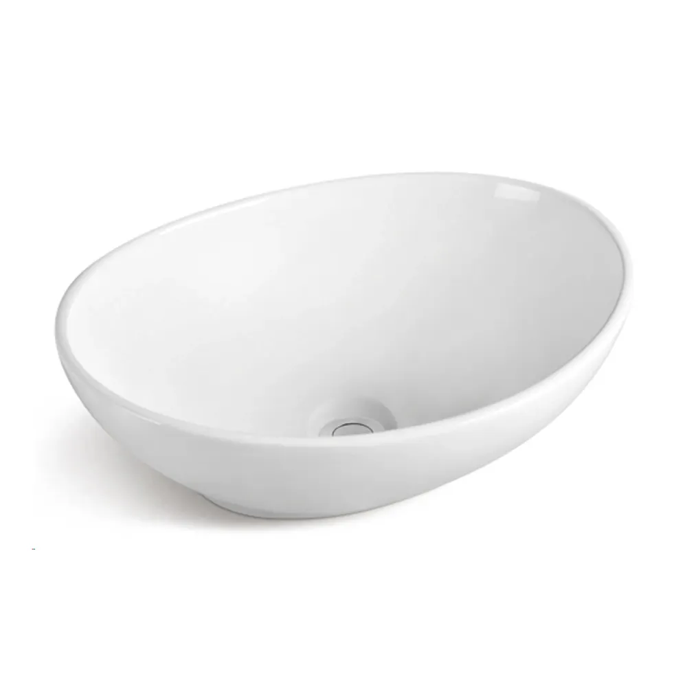 Oval console sink 41x34x14.5 parelmoer ceramic BathCore Alba line