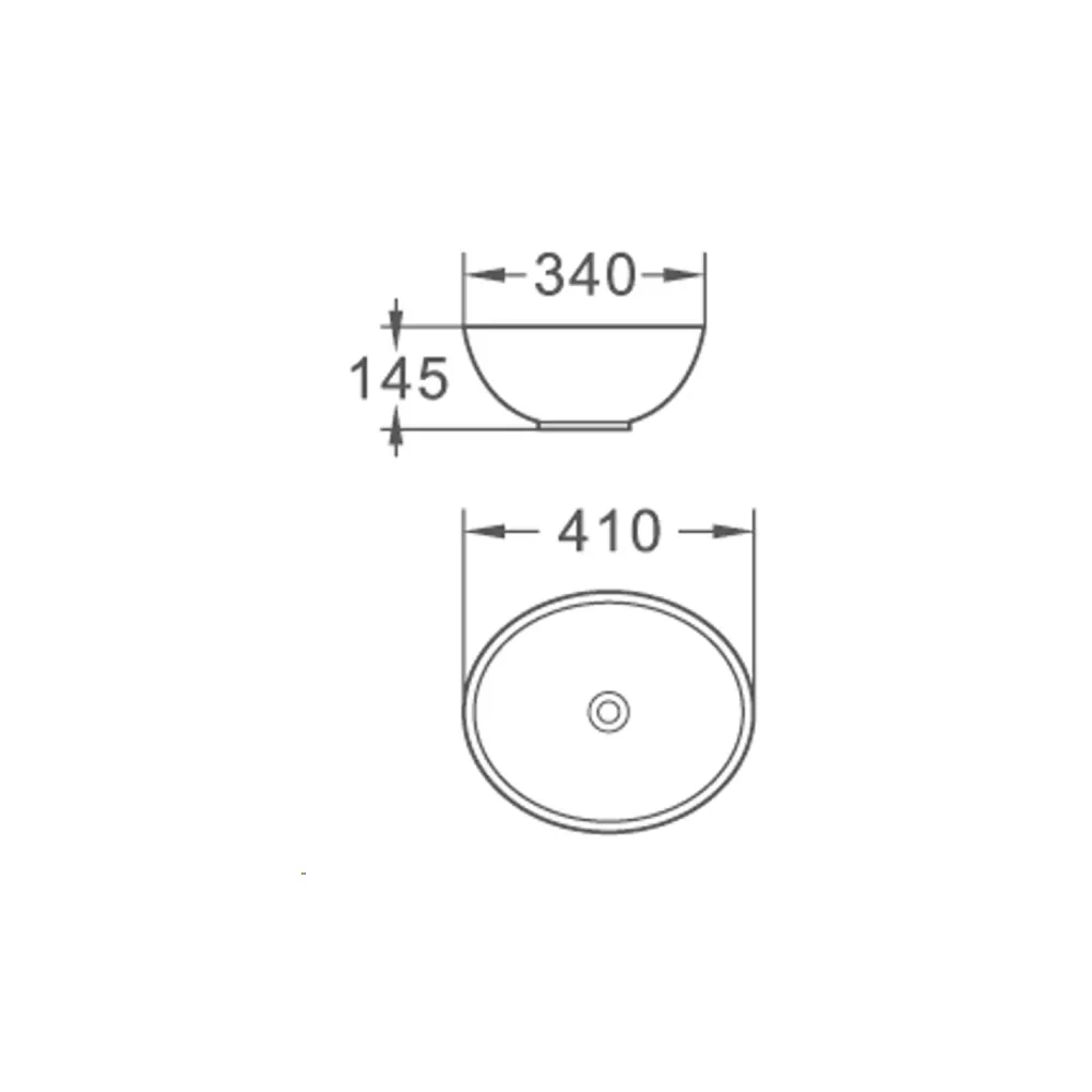 Oval console sink 41x34x14.5 parelmoer ceramic BathCore Alba line