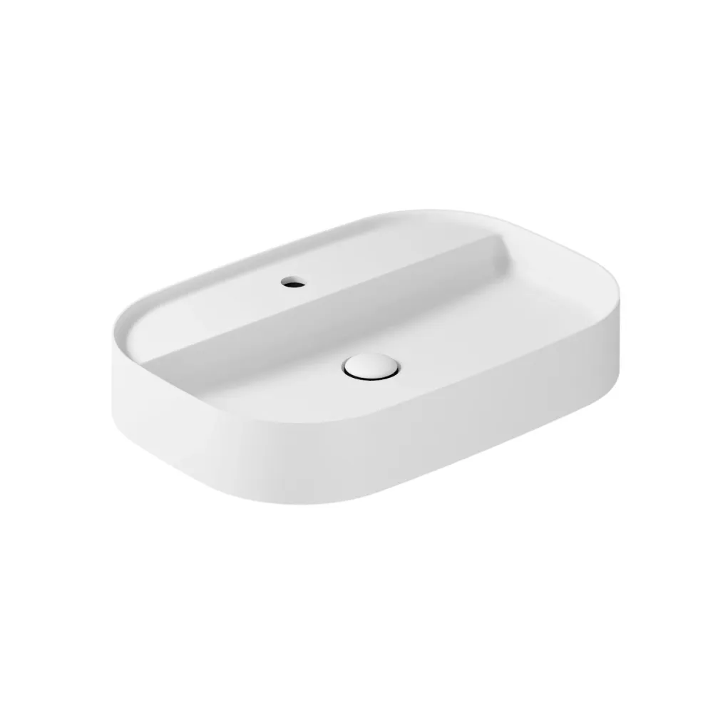 Rectangular countertop washbasin rounded corners Smart-B series Ceramica Galassia - Doffe white 65x45cm