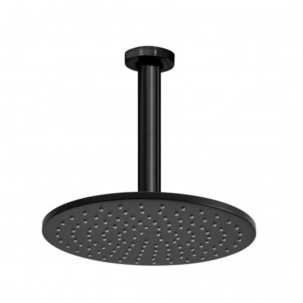 Round ceiling shower head Bossini Cosmo matte ebbenhout diameter 280 mm and arm 300 mm
