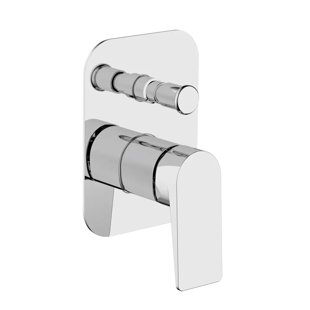 Shower Mixer Diverter Dock Chrome-Plated Geel koper Complete Built- Body