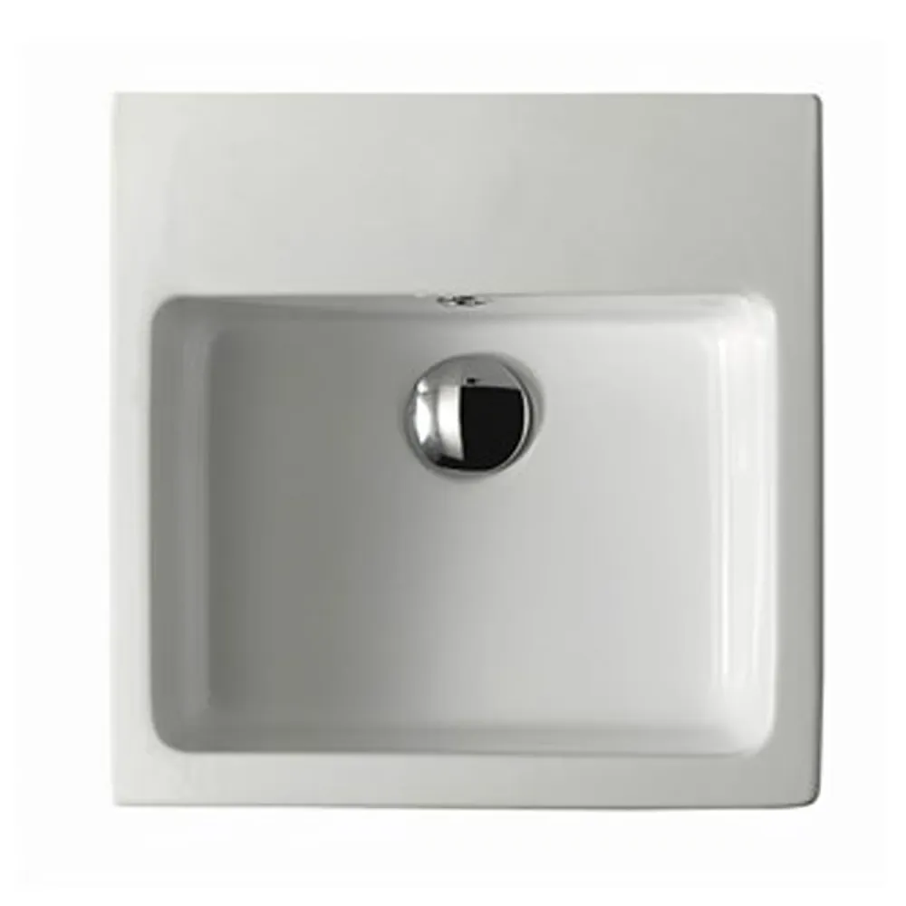 Sink 40x40 cm wall-mounted or countertop without hole Melkwit