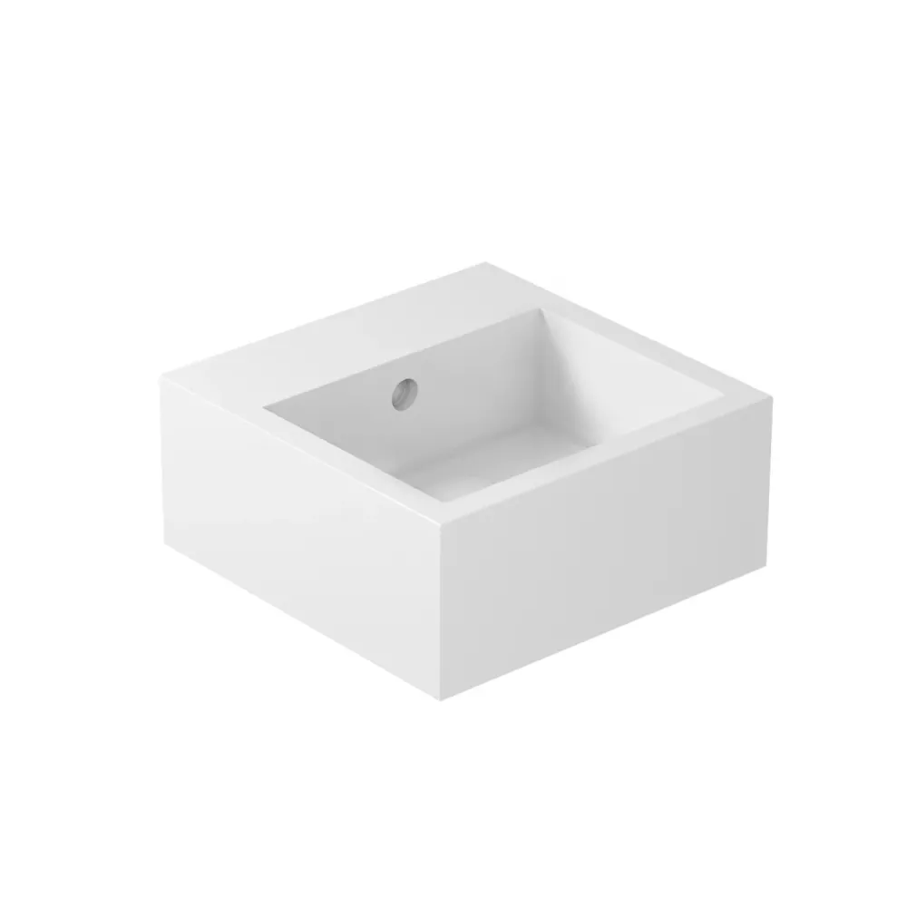 Sink 40x40 cm wall-mounted or countertop without hole Ivoor