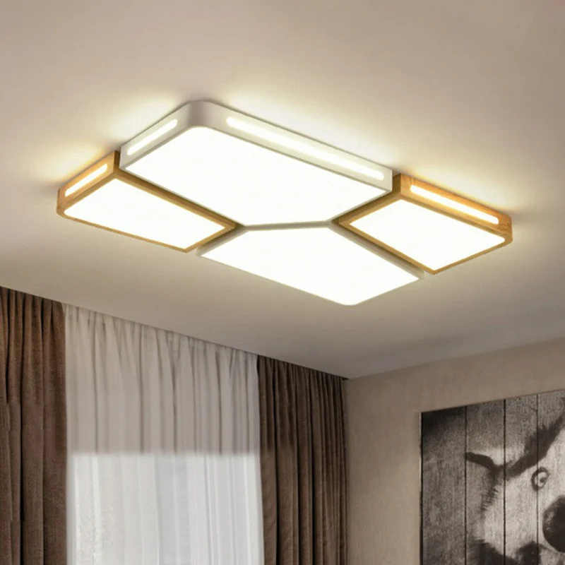 Splicing Rectangle Flush Light Macaron Kunststof glas Living Room LED Flush Ceiling Light Fixture Grey