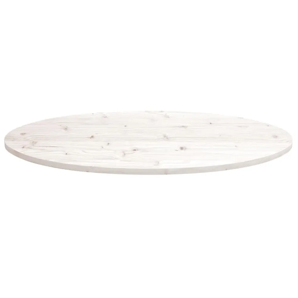 Tafelblad ovaal 90x45x2,5 cm massief grenenhout wit