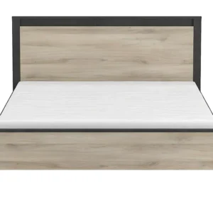 Tweepersoonsbed met eiken en zwart decor - 140x190 cm - Colorado.