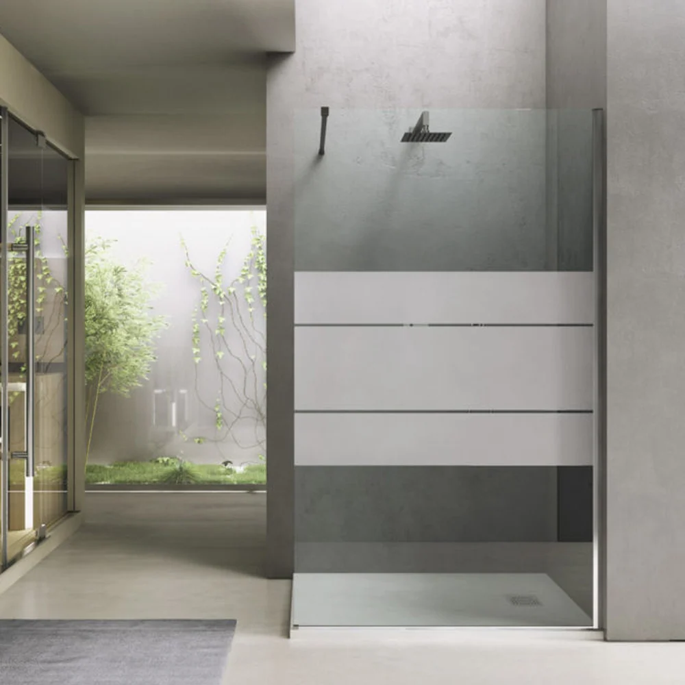 Walk shower wall 100 cm glazen tempered glass 8mm Beauty Silk collection