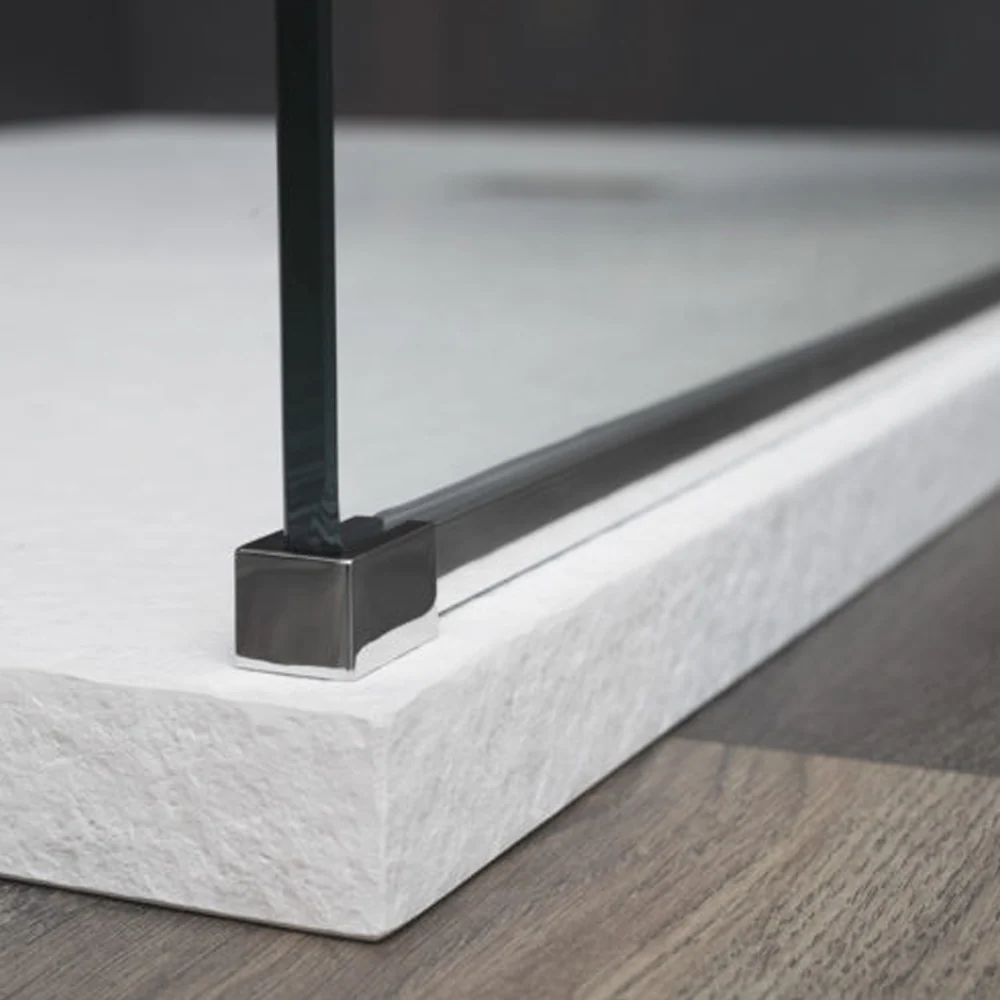 Walk shower wall 90 cm 30 cm mobile panel transparant tempered glass 8mm Beauty Carbon