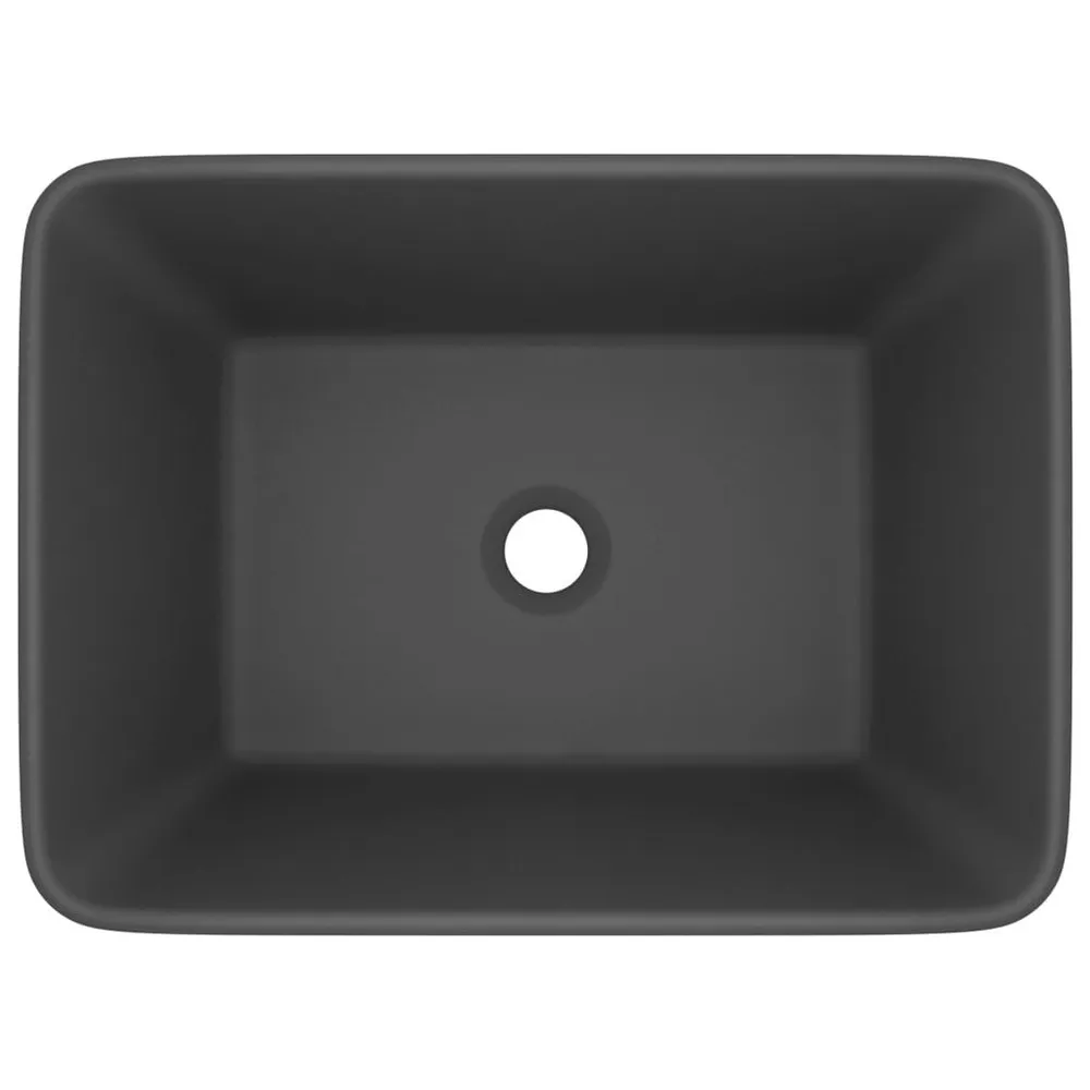 Wastafel 41x30x12 cm keramiek mat donkergrijs