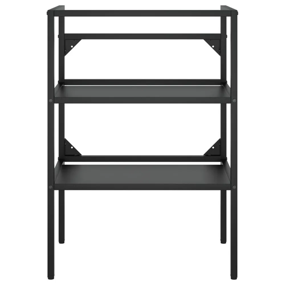 Wastafelframe met inbouwwastafel ijzer zwart