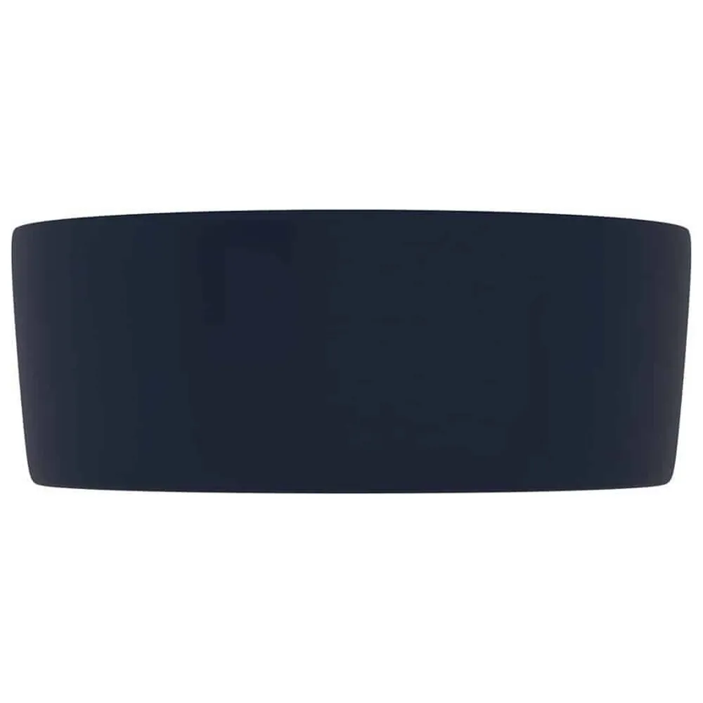 Wastafel rond 40x15 cm keramiek mat donkerblauw