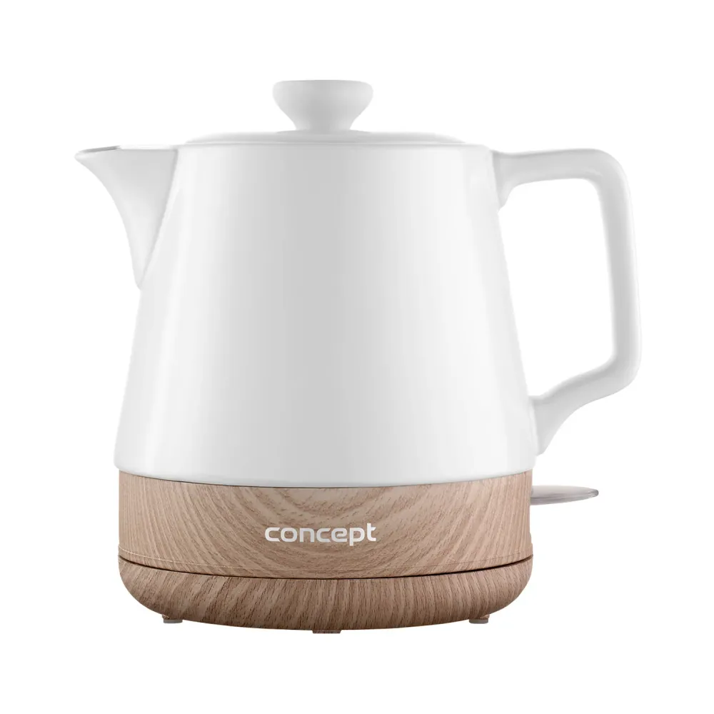 Concept RK0060 keramische waterkoker houten design lichtindicator draaivoet 1L 1200 W