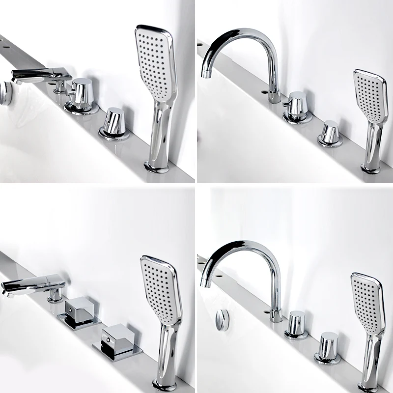 Deck Mounted Warm koper Roman Tub Faucet Low Arc Roman Tub Filler Trim