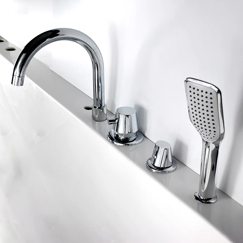 Deck Mounted Warm koper Roman Tub Faucet Low Arc Roman Tub Filler Trim