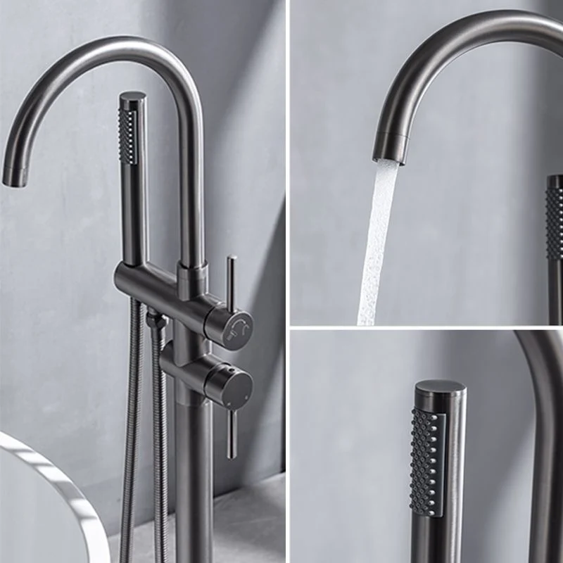 Floor Mounted Roodkoper Freestanding Tub Filler Freestanding High Arc Tub Filler Trim Silver