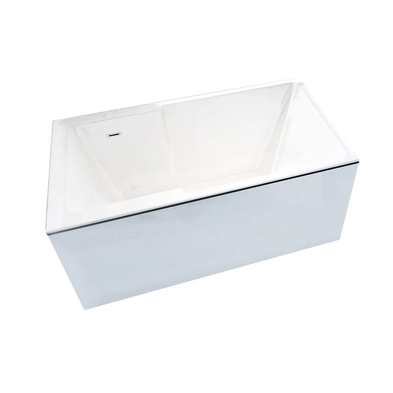 Freestanding Acrylic Bathtub Actueel Stand Alone Soaking Tub Slotted Overflow Drain 43l