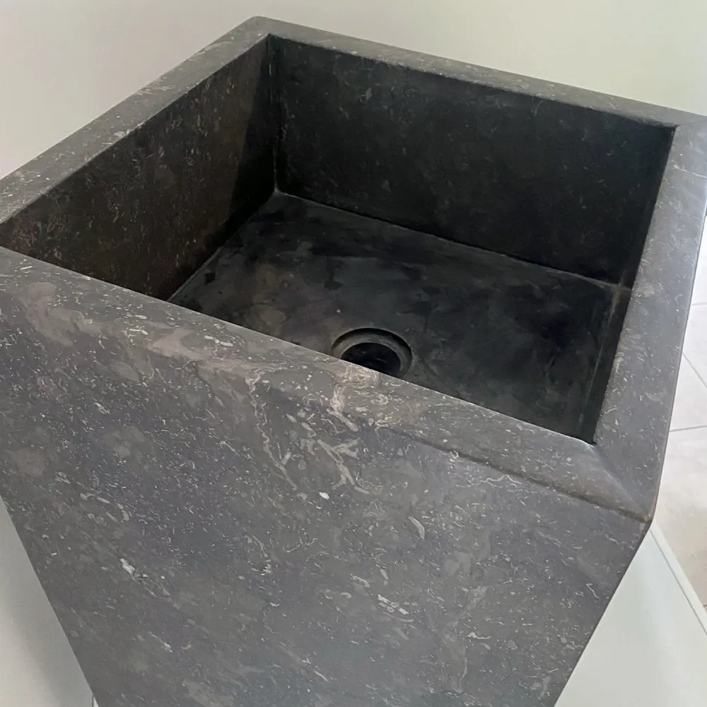 Freestanding sink Nero Cubo Marble 40x90 cm