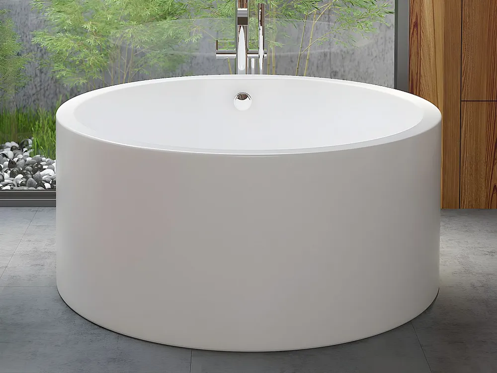 Rond losstaand bad - 165 L - 130 x 130 x 58 cm - Wit - Acryl - LAGUNO - Koop nu online