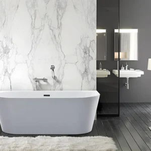 Wit half vrijstaand bad van acryl, 245L, 170 x 75 x 58 cm, DIVINA