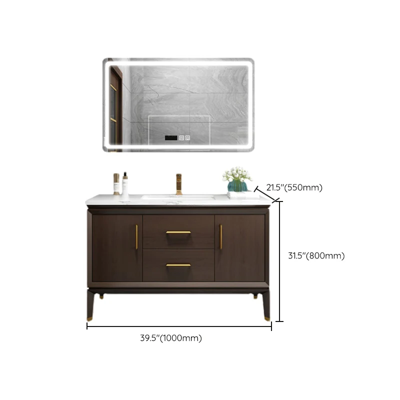 Bathroom Vanity Set Enkel Sink LED Mirror Sink Vanity Faucet met Handdouche | 1,5m Slang 28l