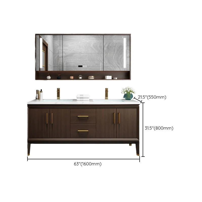 Bathroom Vanity Set Enkel Sink LED Mirror Sink Vanity Faucet met Handdouche | 1,5m Slang 28l