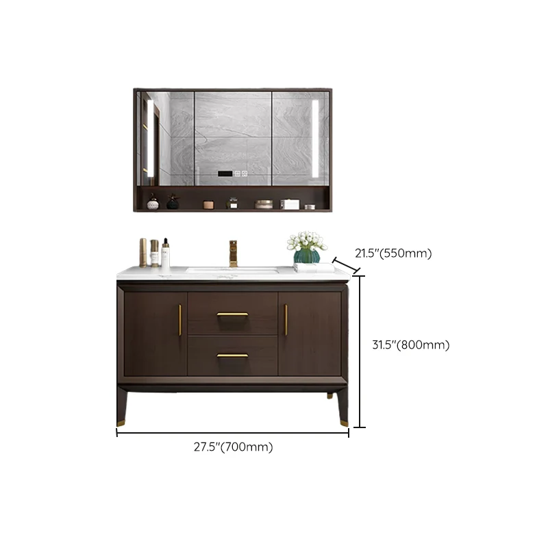 Bathroom Vanity Set Enkel Sink LED Mirror Sink Vanity Faucet met Handdouche | 1,5m Slang 28l