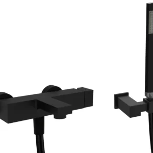 Bathtub mixer Paffoni Elle complete shower set - Doffe Black