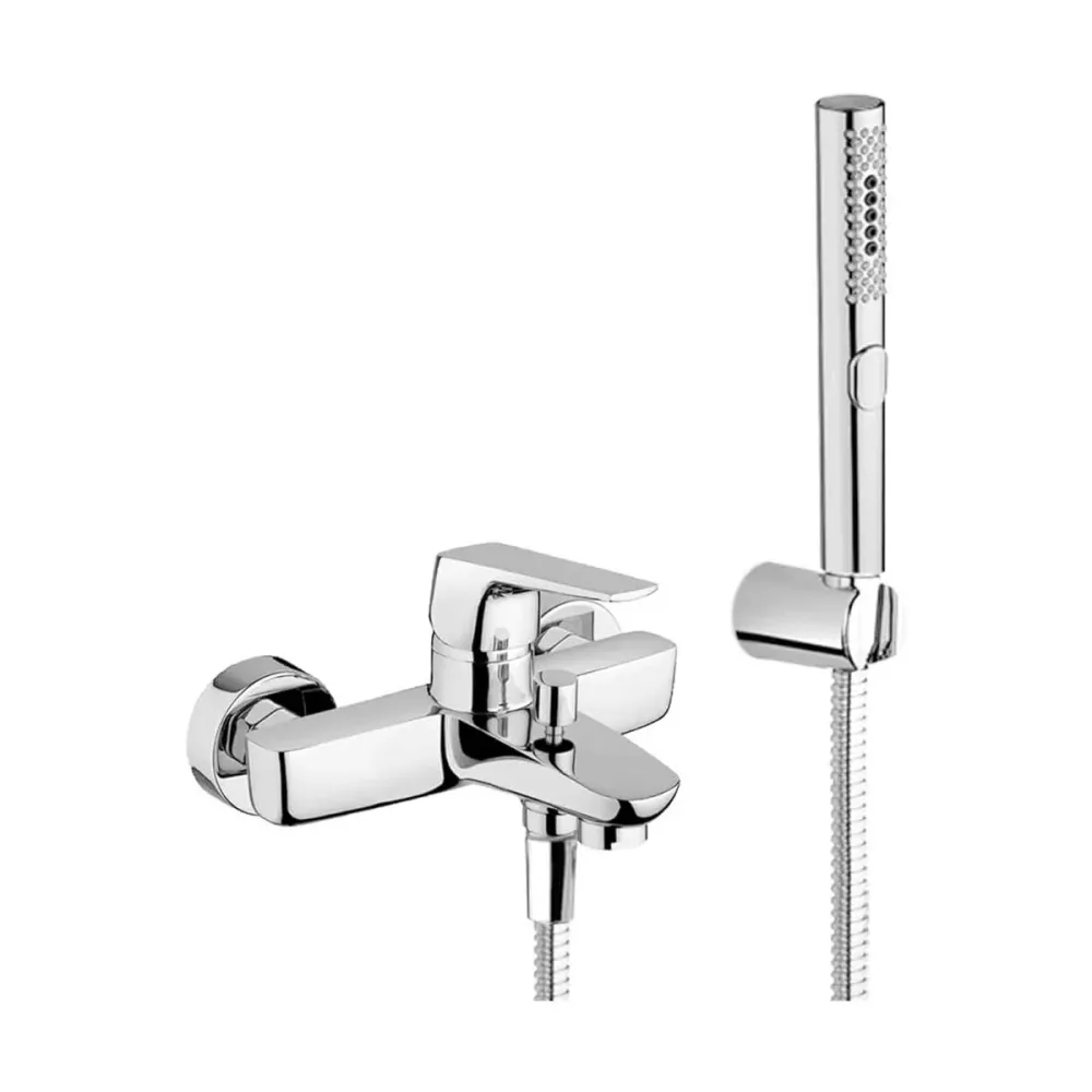 Bathtub Mixer Set hand shower, washbasin and bidet drain verchroomd finish Spartaco collection Mamoli Rubinetterie