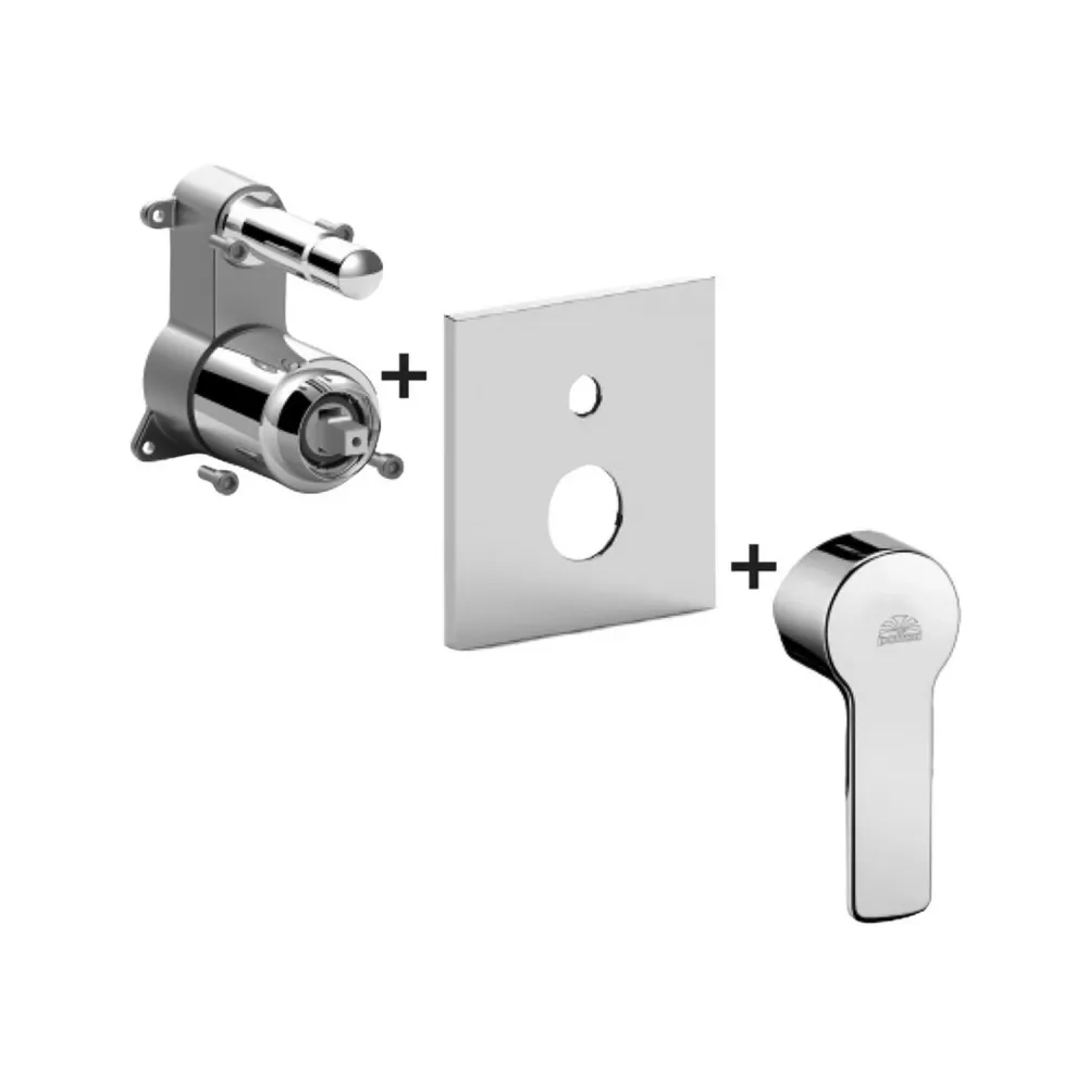 External built- shower mixer set 2 outlets Paffoni Rood series - Chrome voor Gezinnen | Kindveilig