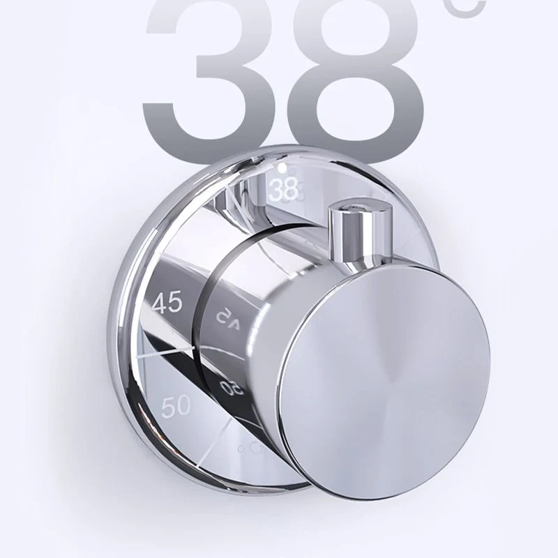 Hands-free White Shower Screen Set Slim Constant Temperature Bathroom Waterfall Rain Shower Head