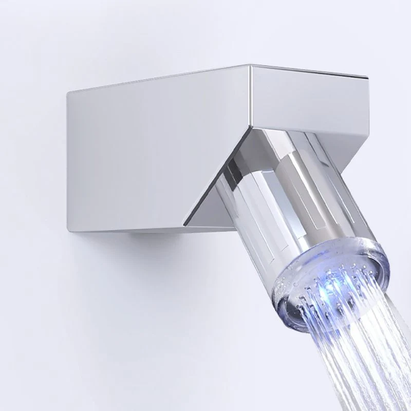 Hands-free White Shower Screen Set Slim Constant Temperature Bathroom Waterfall Rain Shower Head