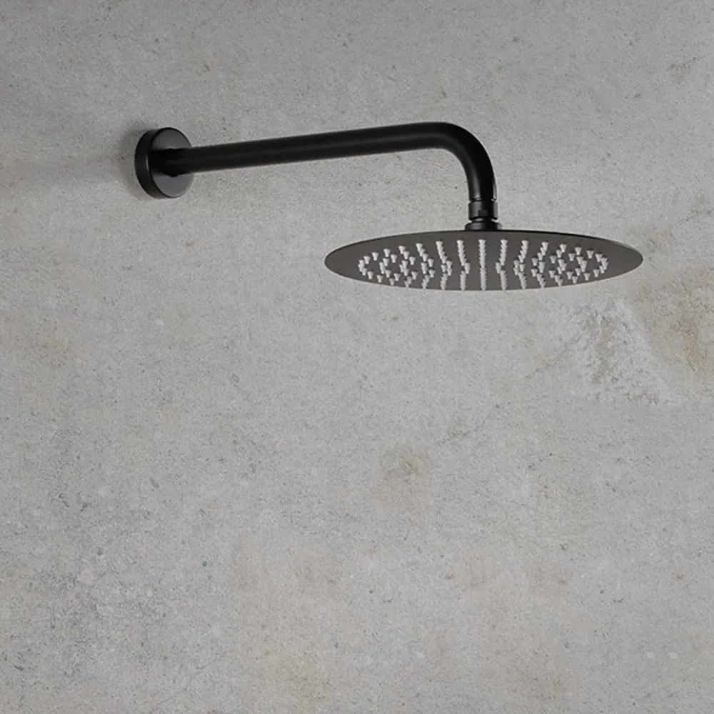 Round shower set 30 cm showerhead, Judy hand shower, water inlet and gedempt black hose Ares