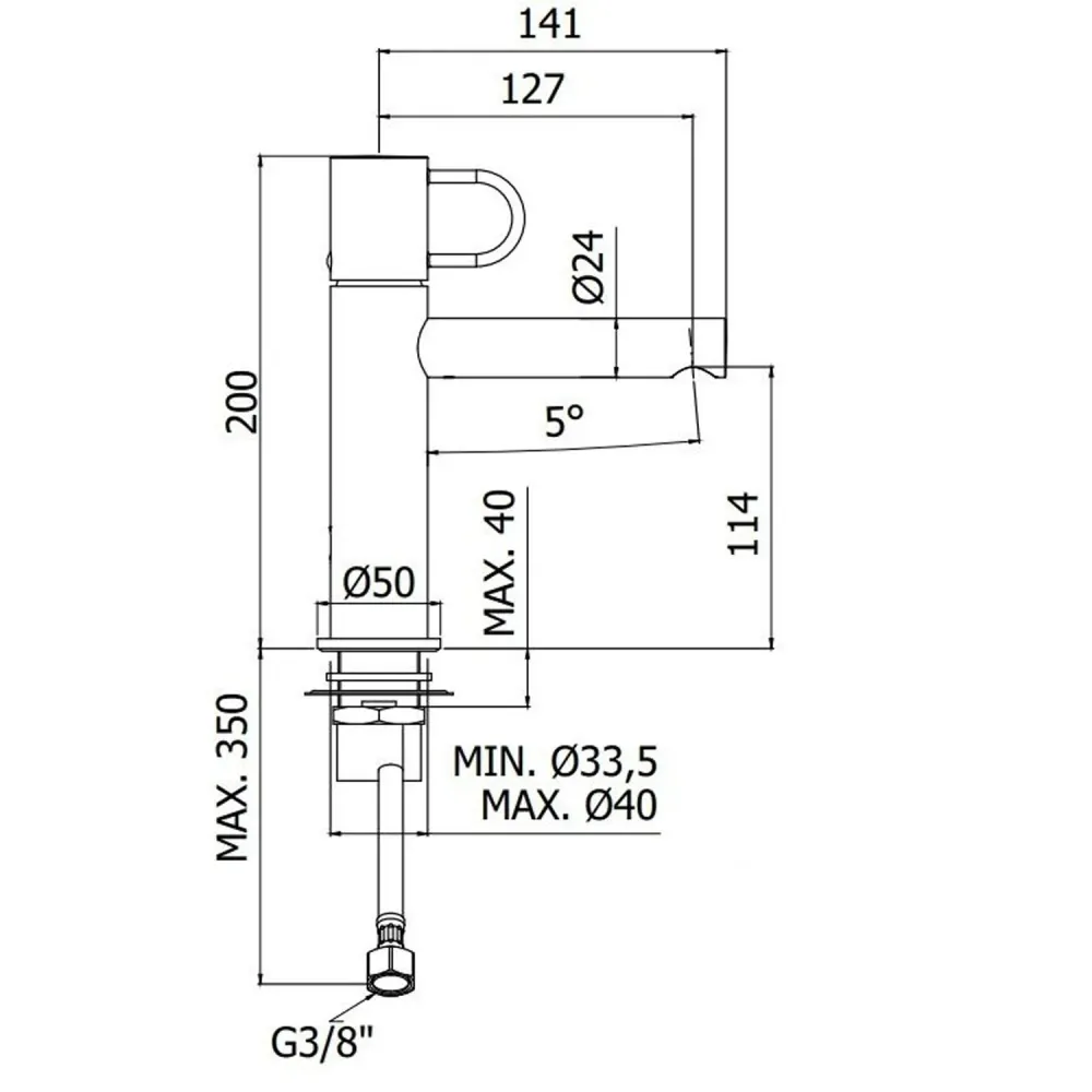 Set basin and bidet mixers click clack drain Paffoni Jocker chrome-plated met Overloopbeveiliging