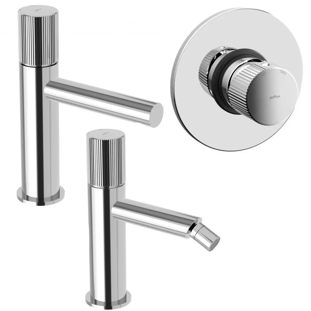 Set faucet mixers sink-bidet-shower Paffoni Jo Verchroomd