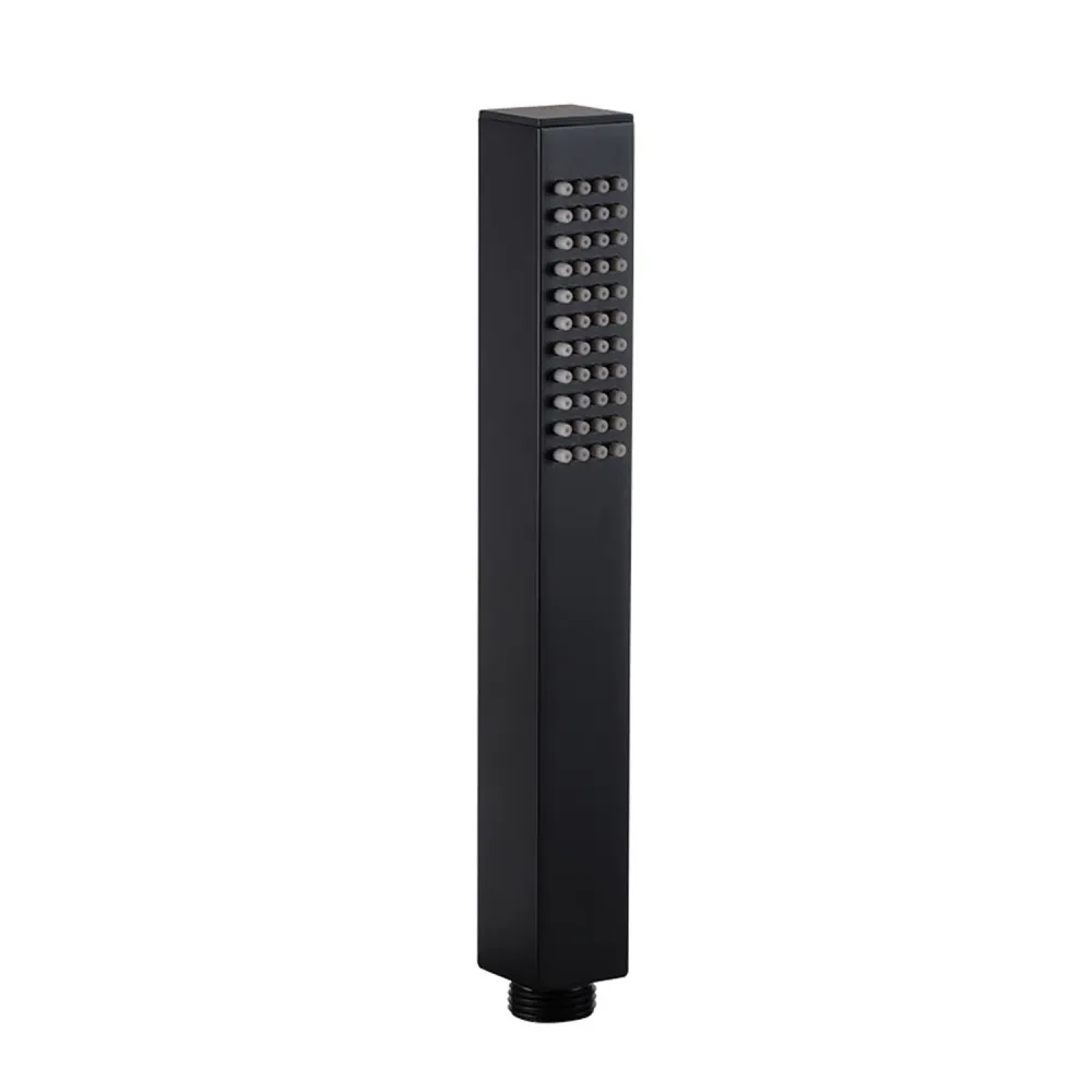 Square shower set 25x25 cm showerhead, Amy hand shower, water inlet and doffe black hose Ares met Douchekop en Slang