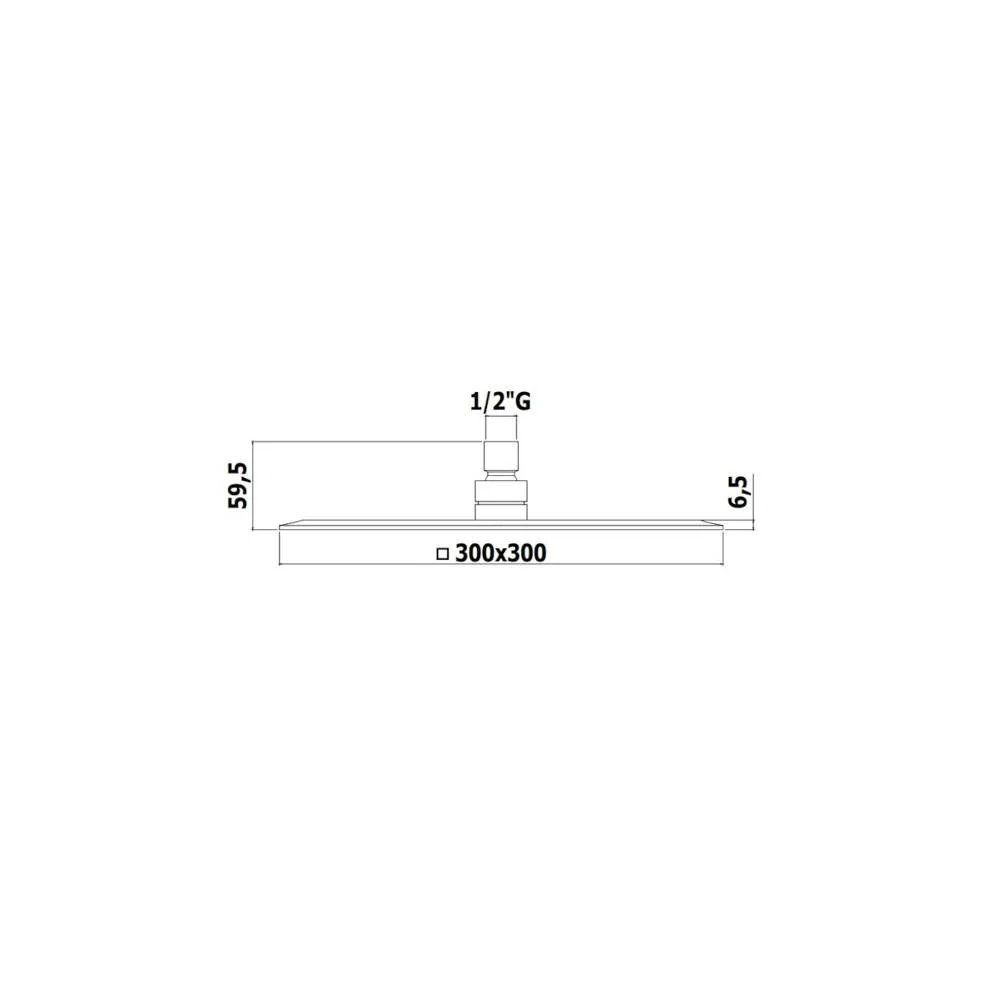 Square showerhead set and square shower arm Level built- mixer and duplex shower set Metaalglans Paffoni