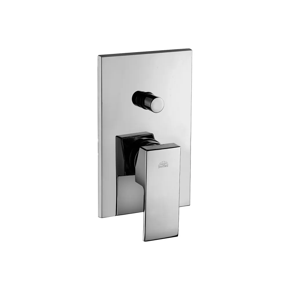 Square showerhead set and square shower arm Level built- mixer and duplex shower set Metaalglans Paffoni
