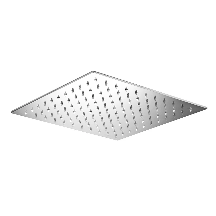 Square showerhead set and square shower arm Level built- mixer and duplex shower set Metaalglans Paffoni