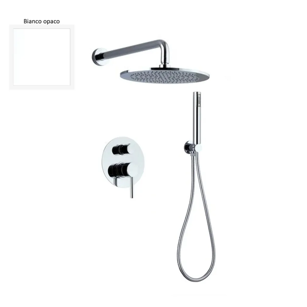 Wandmontage Shower set composed Vienna showerhead, shower hose, and 2-way parelmoer diverter