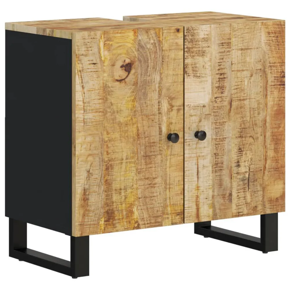 Wastafelkast 62x33x58 cm massief mangohout en bewerkt hout voor Toegankelijke Badkamers